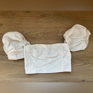 Abercrombie & Fitch White Puff Sleeve Blouse